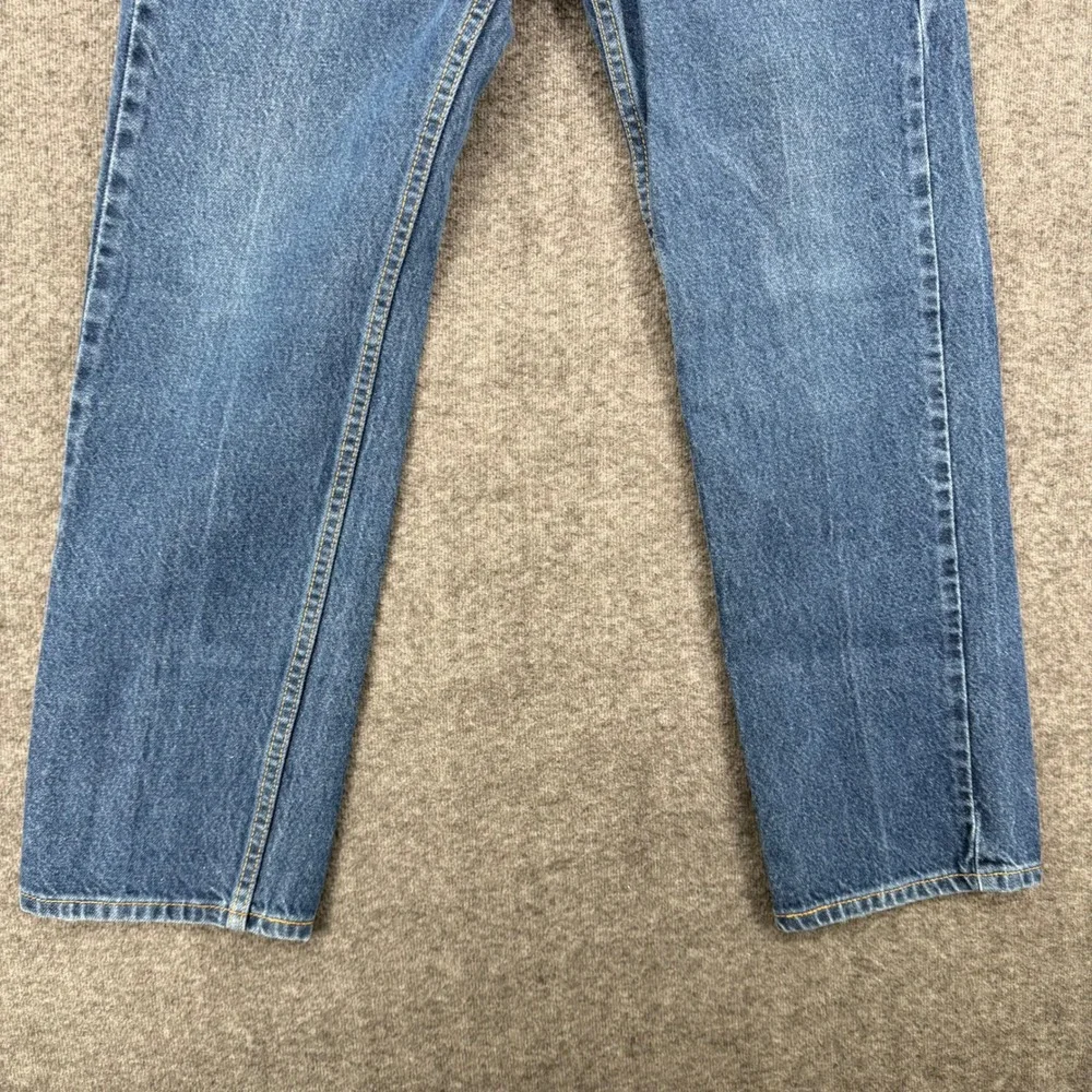 Levis 505 Straight Fit Jeans Medium Wash Blue Denim Pants 32 Relaxed Casual wear